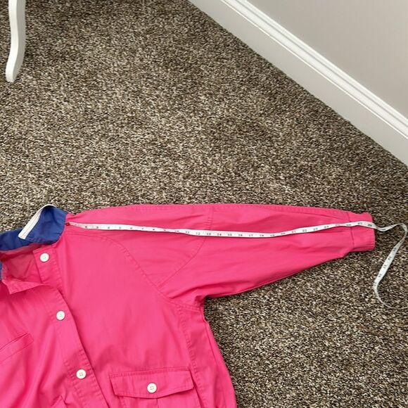Vintage 80s Be in the Current Seen Hot Pink Lightweight Preppy Jacket Small - Picture 15 of 15